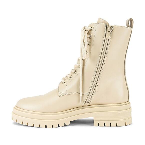 NWT Tony Bianco Lug Sole Lace Up Boots Cream - Picture 5 of 12